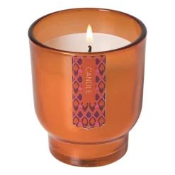 Kaars in glas - oranje - ø7.5x8.5 cm