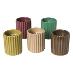 Kaars in potje - olijf - ø7.8x9 cm