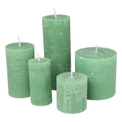 Kaars rustiek - appel groen - ø5x10 cm