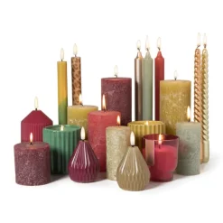 Kaars rustiek - bordeauxrood - ø7x18 cm