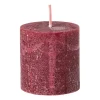 Kaars rustiek - bordeauxrood - ø7x7 cm