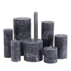 Kaars rustiek - donkergrijs - ⌀5x15 cm