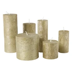 Kaars rustiek - goud - ø10x10 cm