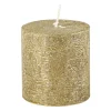 Kaars rustiek - goud - ø7x7 cm