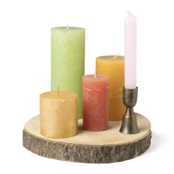 Kaars rustiek - goud - ø7x7 cm