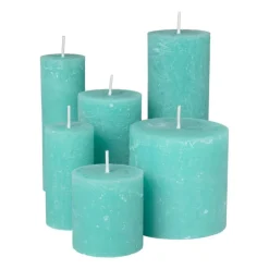 Kaars rustiek - groen - ø7x18 cm