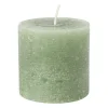 Kaars rustiek - lindegroen - ø7x7 cm