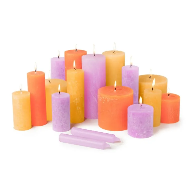 Kaars rustiek - okergeel - ø5x10 cm