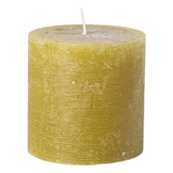 Kaars rustiek - olijfgroen - ø10x10 cm