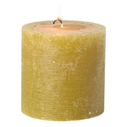 Kaars rustiek - olijfgroen - ø10x10 cm