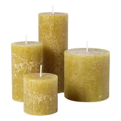 Kaars rustiek - olijfgroen - ø10x10 cm