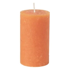 Kaars rustiek - oranje - ø7x12 cm
