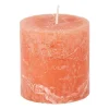 Kaars rustiek - oranje/terra - ø7x7 cm