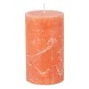 Kaars rustiek - oranje/terra - ø7x12 cm