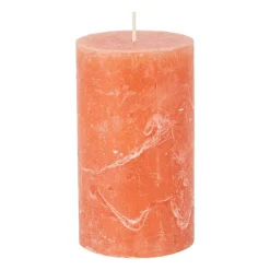Kaars rustiek - oranje/terra - ø7x12 cm