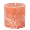 Kaars rustiek - oranje/terra - ø10x10 cm