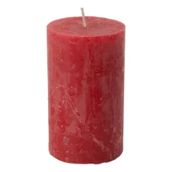 Kaars rustiek - rood - ø7x12 cm