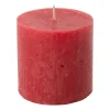 Kaars rustiek - rood - ø7x7 cm