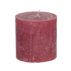 Kaars rustiek - rood - ø7x7 cm
