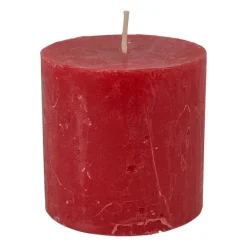 Kaars rustiek - rood - ø7x7 cm