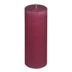 Kaars rustiek - rood - ø7x18 cm