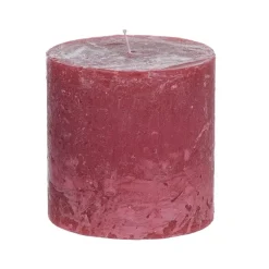 Kaars rustiek - rood - ø10x10 cm