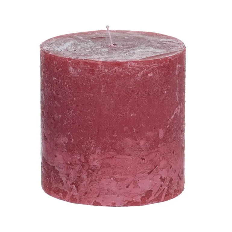Kaars rustiek - rood - ø10x10 cm
