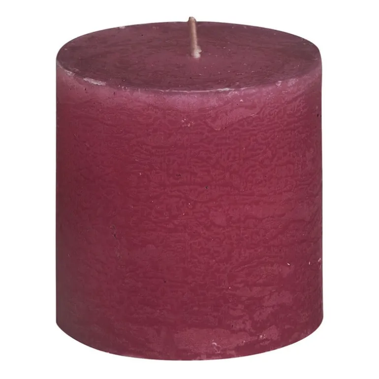 Kaars rustiek - rood - ø10x10 cm