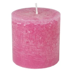 Kaars rustiek - roze - ø10x10 cm