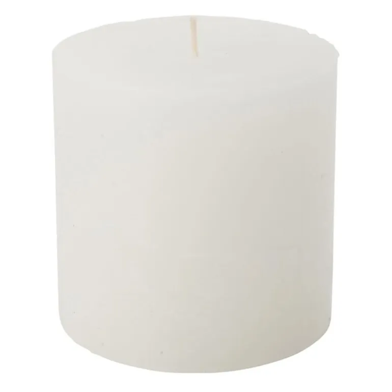 Kaars rustiek - wit - ø10x10 cm
