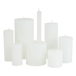Kaars rustiek - wit - ø10x10 cm