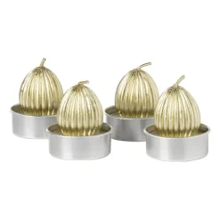 Kaarsjes eieren - goudkleurig - set van 4