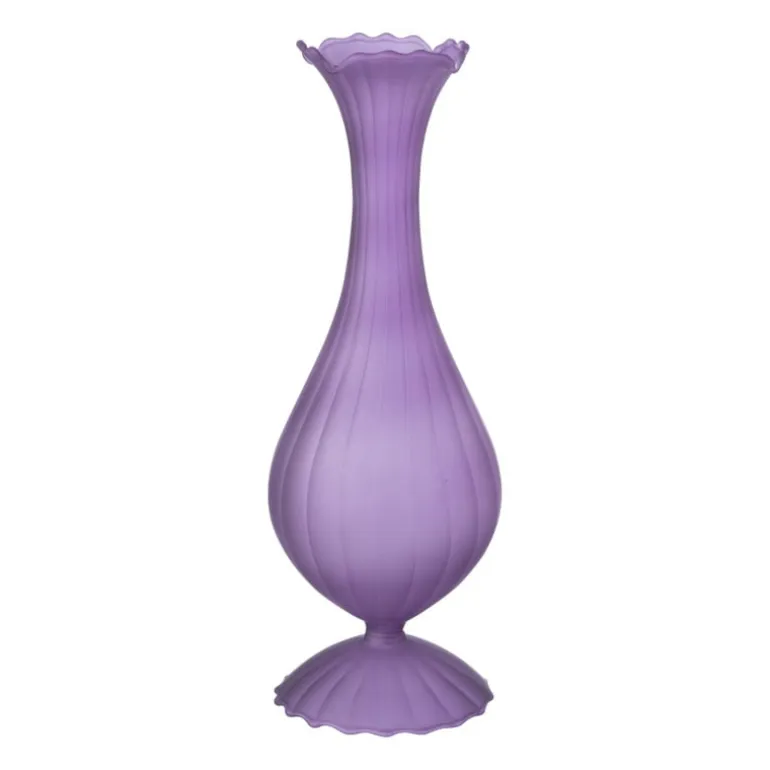 Kandelaar hoog - paars - ø8x22.5 cm