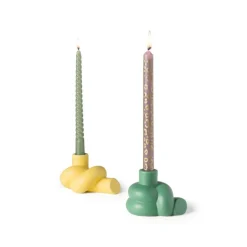 Kandelaar knoop - groen - 9.5x9x12 cm