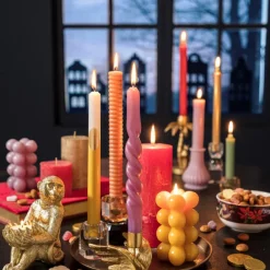 Kandelaar kristal - bruin/zwart - ø5.5x9 cm