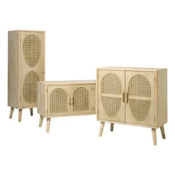 Kast Flores met ovalen vlakken - bruin - 78x70x37.5 cm