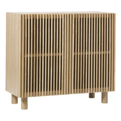 Kast Japandi met 2 deuren - bruin - 80x72x33 cm