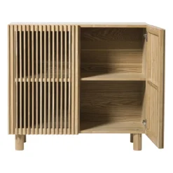 Kast Japandi met 2 deuren - bruin - 80x72x33 cm