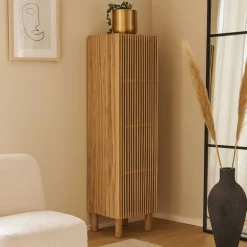 Kast Japandi smal - bruin - 145x40x33 cm