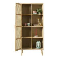 Kast Java met deurtje en vakken - bruin - 160x70x33.5 cm