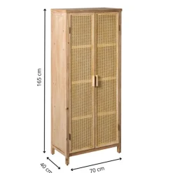 Kast webbing Lombok - bruin - 165x70x40 cm