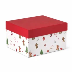 Kerst cadeau doos groot - multikleur - 9.5x21.5x16 cm