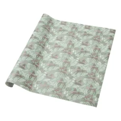 Kerst inpakpapier rendier - groen - 70x200 cm