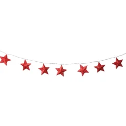 Kerst lichtslinger met sterren - rood - 1.35 meter