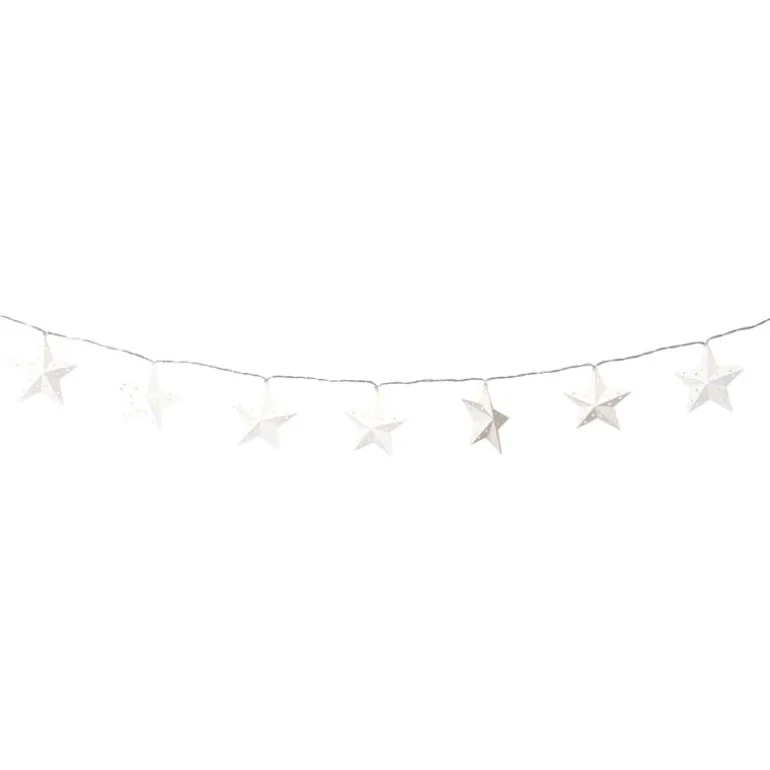 Kerst lichtslinger met sterren - wit - 1.35 meter