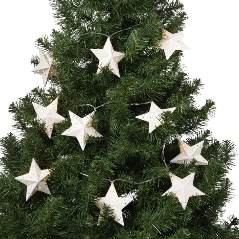 Kerst lichtslinger met sterren - wit - 1.35 meter