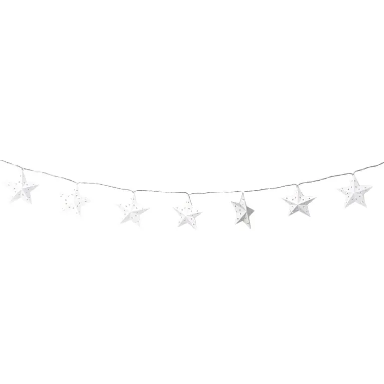 Kerst lichtslinger met sterren - wit - 1.35 meter