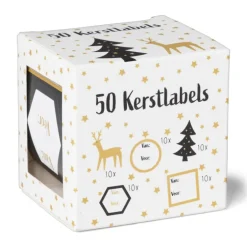 Kerst naamstickers - diverse varianten - set van 50