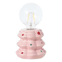 Kerst tafellamp - roze - ø10.5x16.5 cm