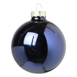 Kerstbal box - blauw - set van 8